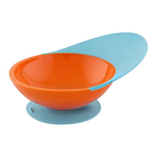 Boon catch bowl in blue and orange, great travel bowl for baby.