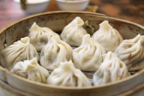 Xiao long bao soup dumplings in Shanghai