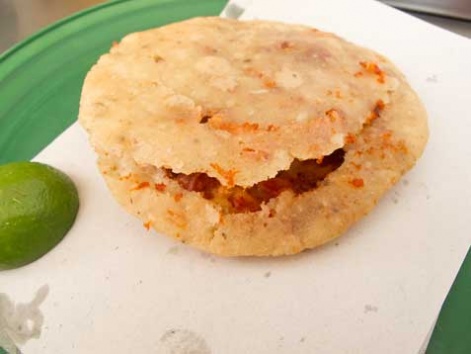 A crispy gordita from El Famoso in Mexico City.