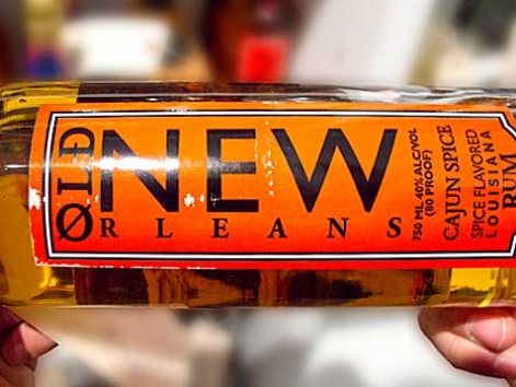 A bottle of locally made Old New Orleans Rum, from a liquor store in New Orleans.