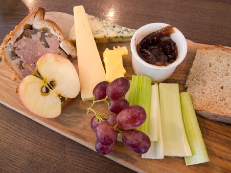 A typical ploughman's lunch from a pub in London, England