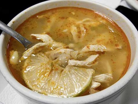 A bowl of sopa de lima from Bar Montejo in Mexico City.