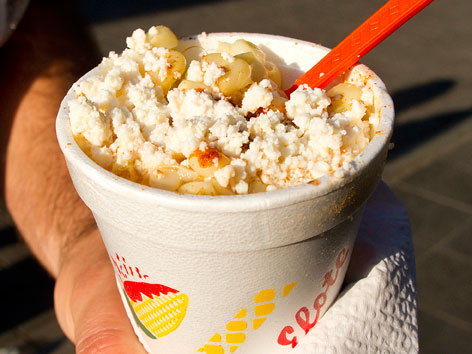 Esquites from the street in Oaxaca, Mexico. 