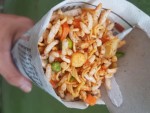 Chatpate, a Nepali chaat or street snack served in a paper cone, from a street vendor in Kathmandu.