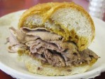 A French dip sandwich from Philippe The Original in Los Angeles.