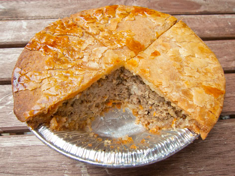 Tourtiere, a traditional Quebecois meat pie, from Montreal, Canada